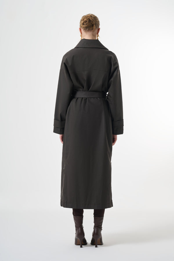 Fermuar Detaylı Pardesü