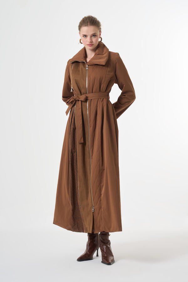 Fermuar Detaylı Pardesü