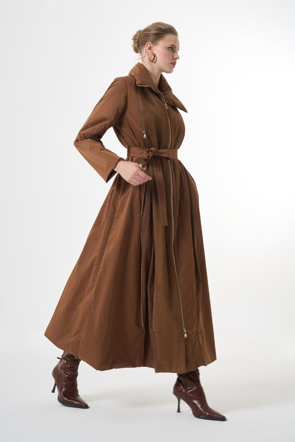 Fermuar Detaylı Pardesü