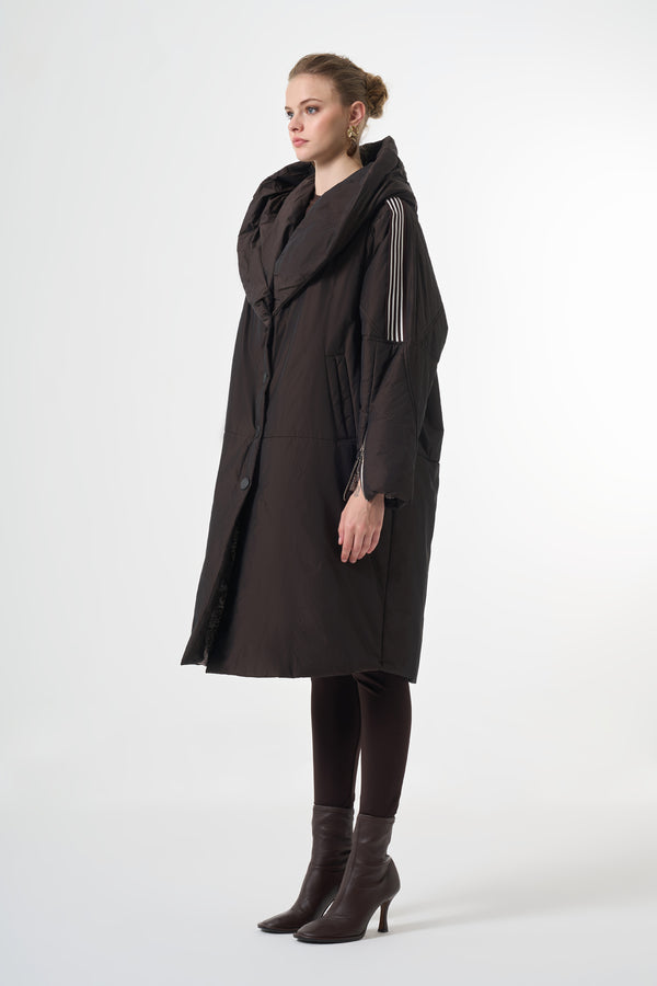 Şerit Detaylı Şişme Mont