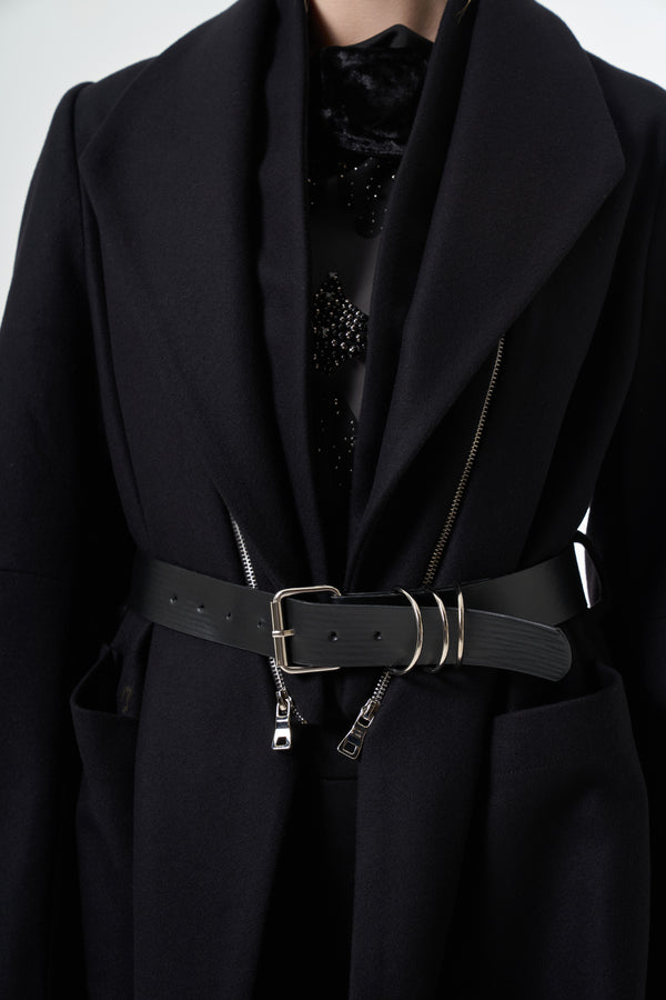 Fermuar Detaylı Kaşe Kaban