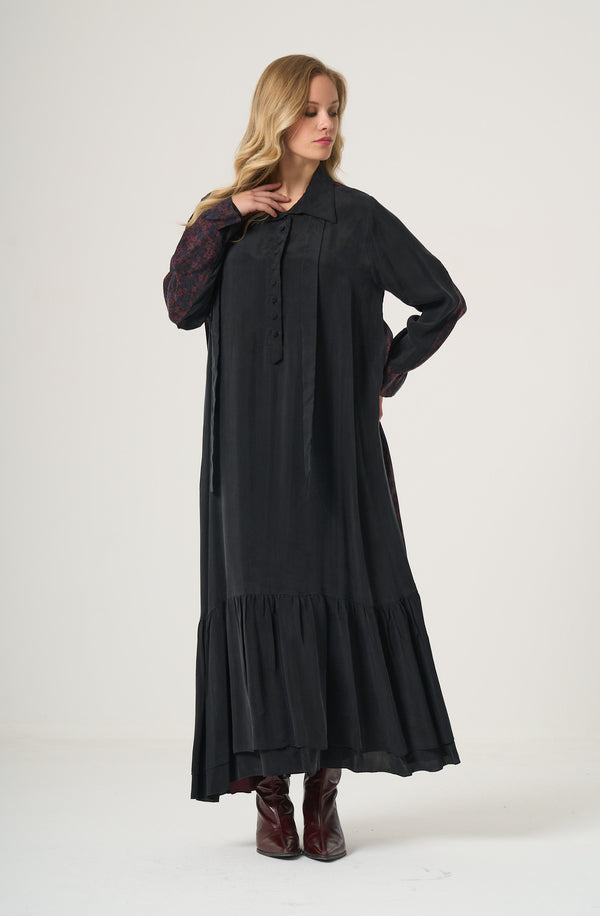 Arka Desenli Büyük Beden Elbise