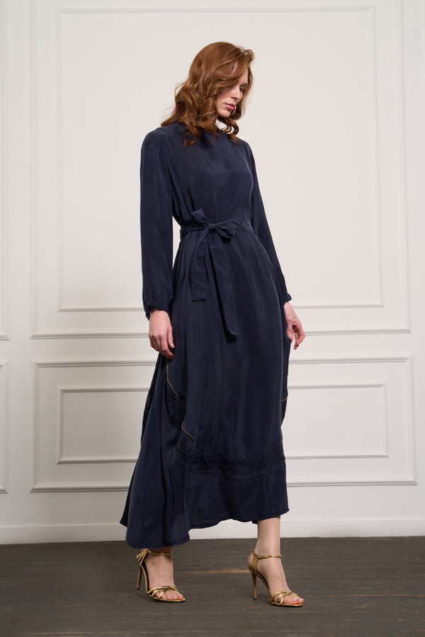 Nakış Detaylı Cupro Elbise