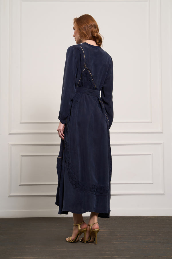 Nakış Detaylı Cupro Elbise