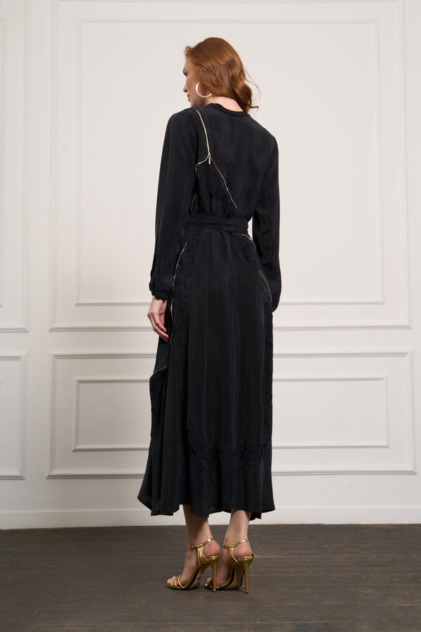 Nakış Detaylı Cupro Elbise