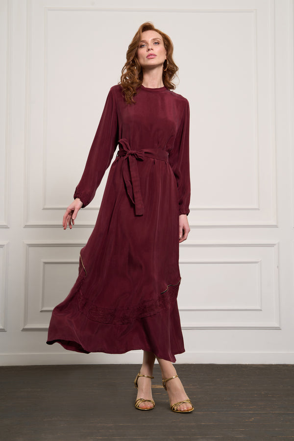 Nakış Detaylı Cupro Elbise