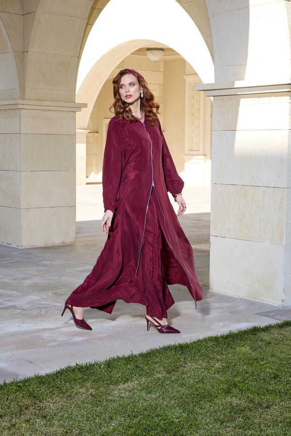 Nervür Detaylı Cupro Pardesü