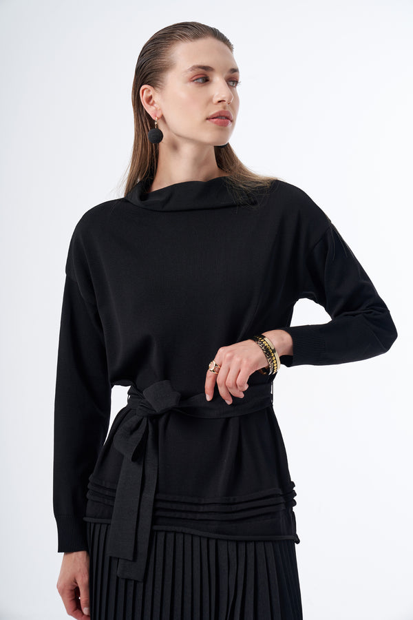 Pliseli Triko Elbise