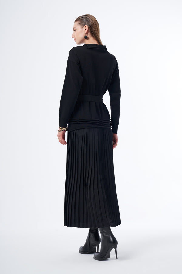 Pliseli Triko Elbise