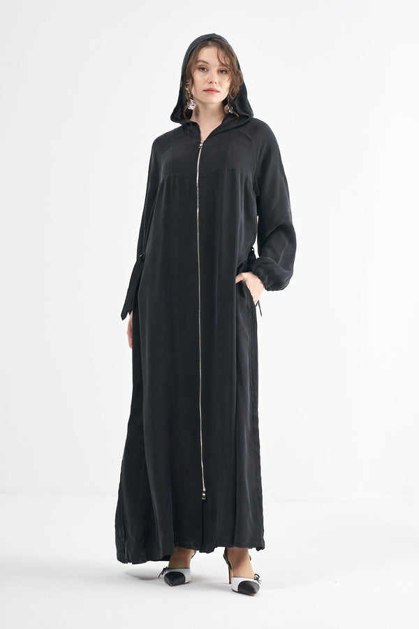 Nervür Detaylı Cupro Pardesü