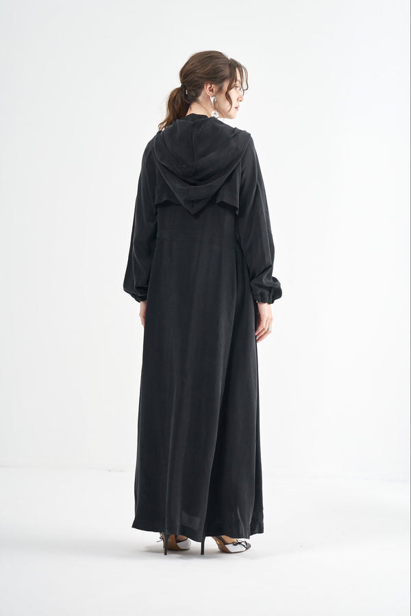 Nervür Detaylı Cupro Pardesü