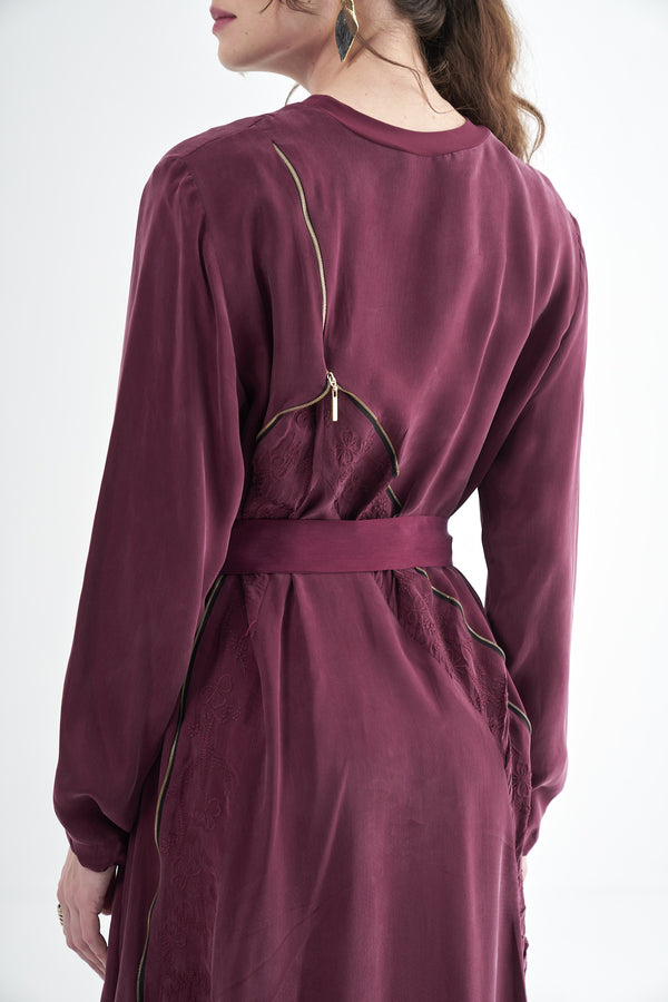 Nakış Detaylı Cupro Elbise