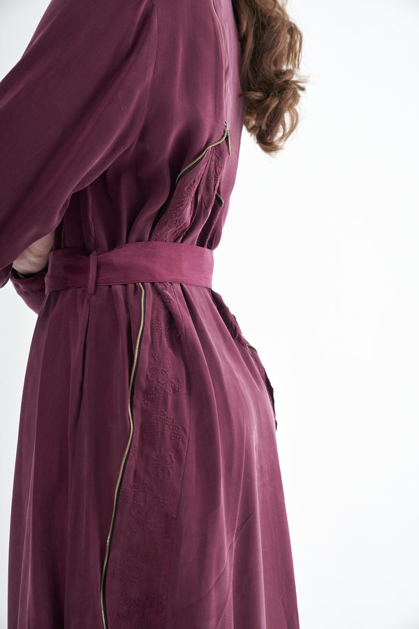 Nakış Detaylı Cupro Elbise