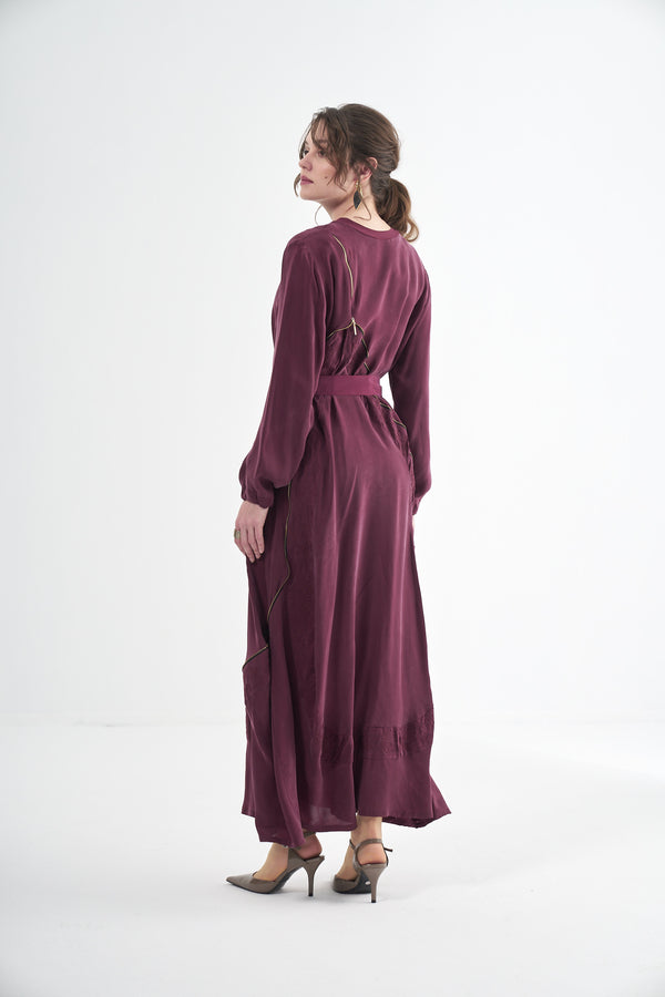 Nakış Detaylı Cupro Elbise