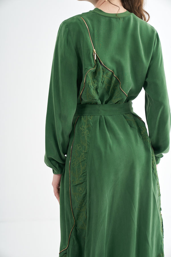 Nakış Detaylı Cupro Elbise
