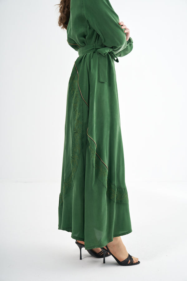 Nakış Detaylı Cupro Elbise