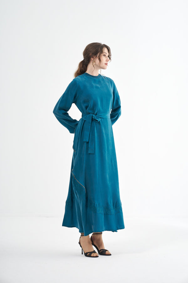 Nakış Detaylı Cupro Elbise