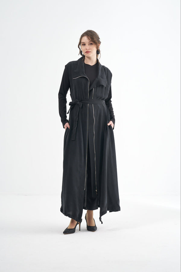 Kuşaklı Cupro Yelek