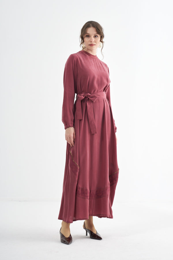 Nakış Detaylı Cupro Elbise