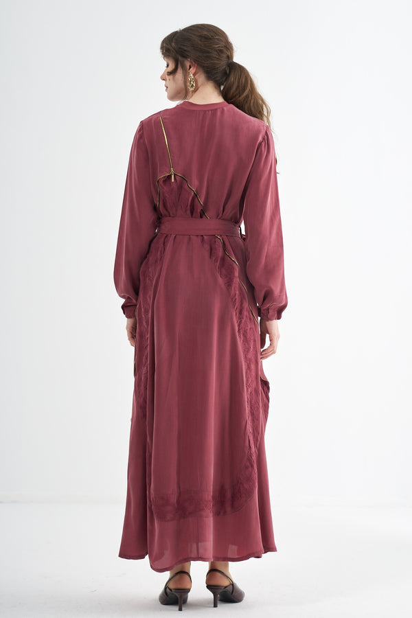 Nakış Detaylı Cupro Elbise