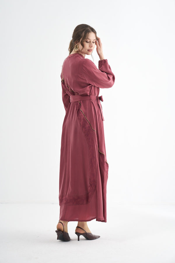 Nakış Detaylı Cupro Elbise