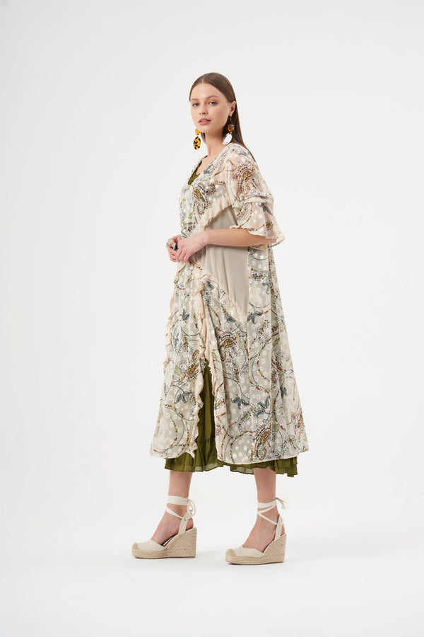 Büyük Beden İkili Şifon Elbise