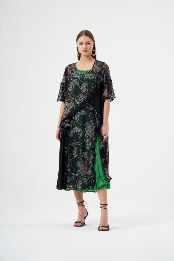 Büyük Beden İkili Şifon Elbise