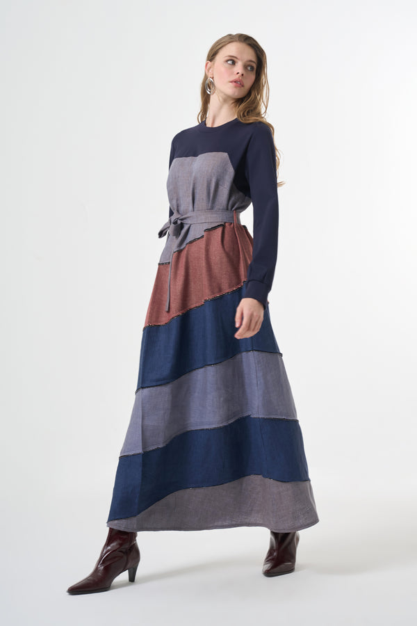 Patchwork Elbise
