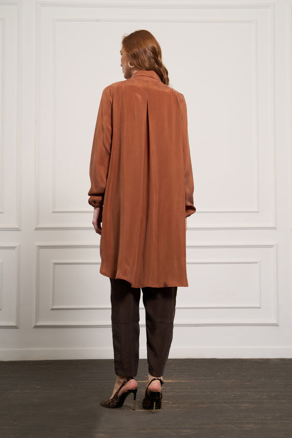 Cep Detaylı Cupro Gömlek