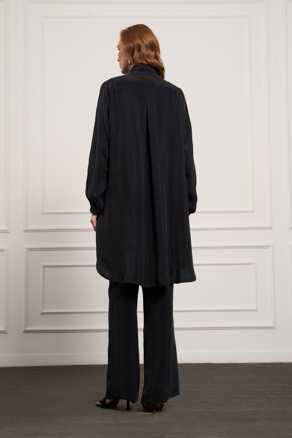 Cep Detaylı Cupro Gömlek