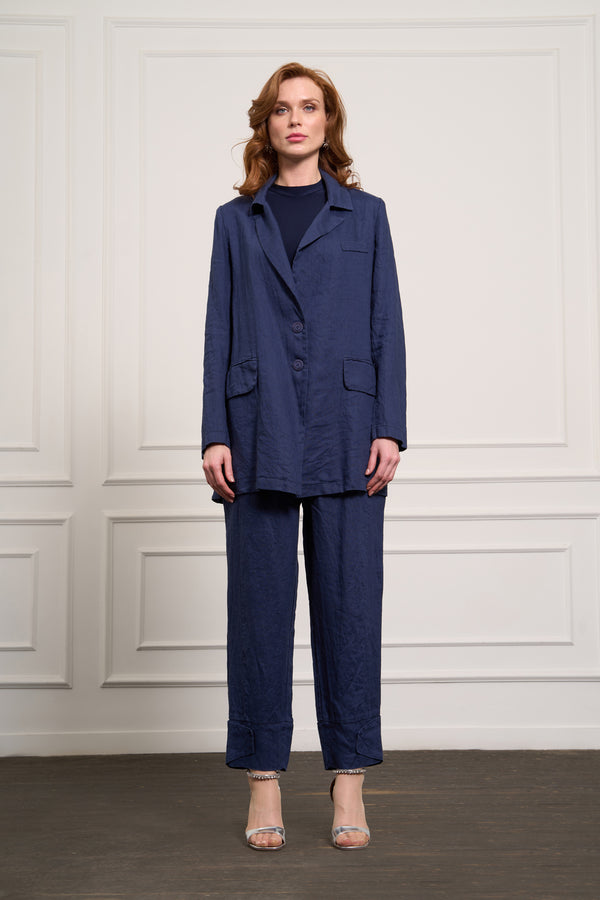 Keten Ceket Pantolon Takım