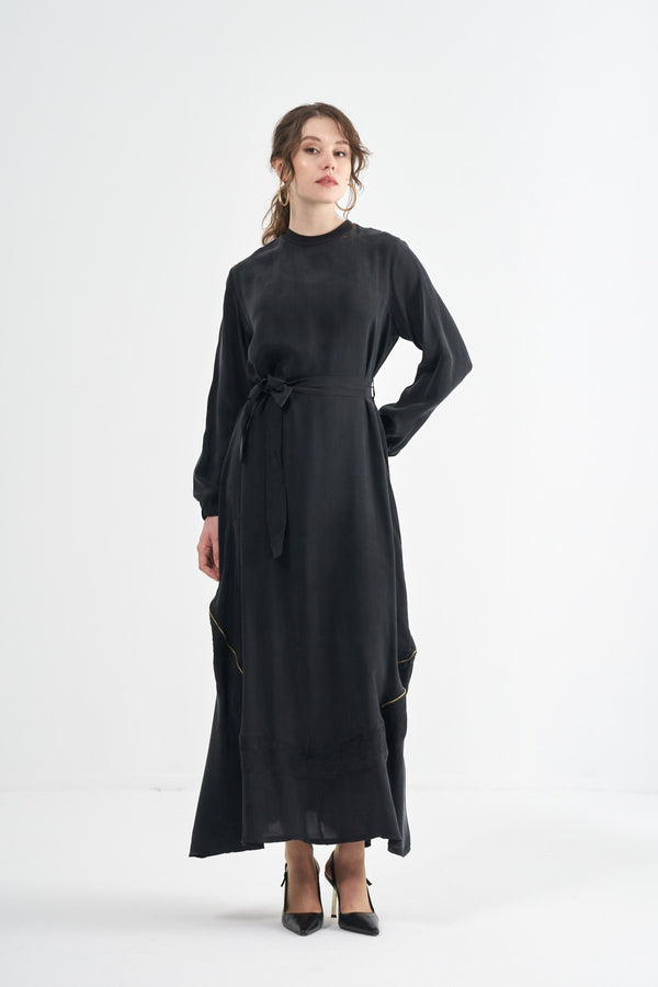 Nakış Detaylı Cupro Elbise