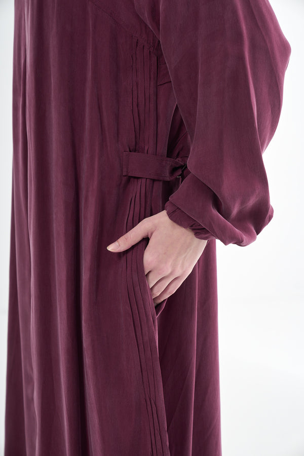 Nervür Detaylı Cupro Pardesü