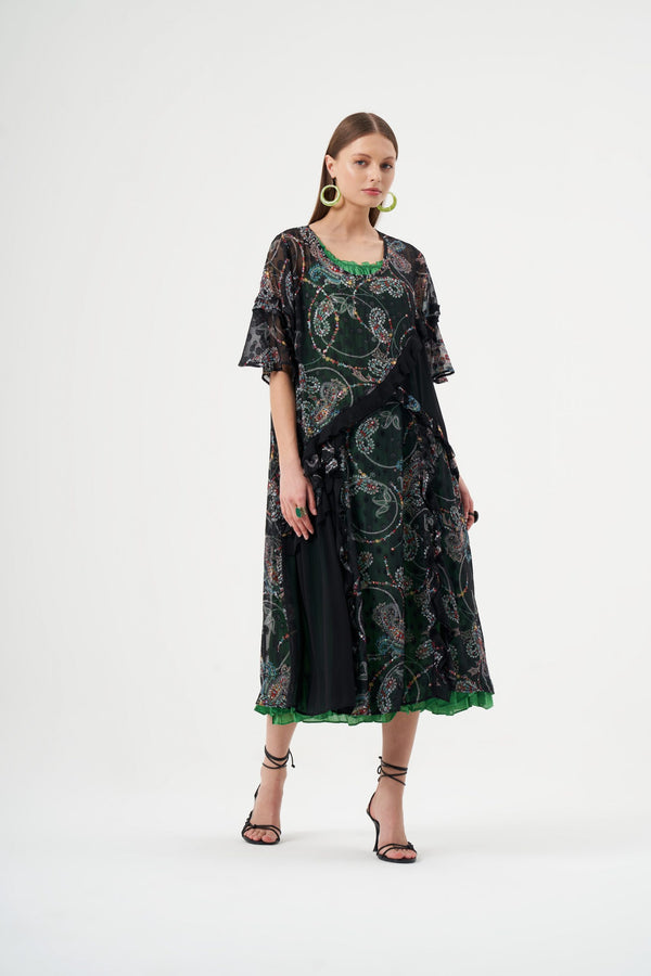 Büyük Beden İkili Şifon Elbise