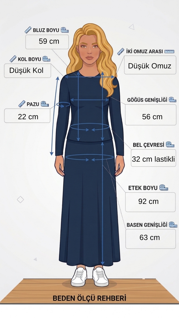 Dikiş Detay Etekli Takım